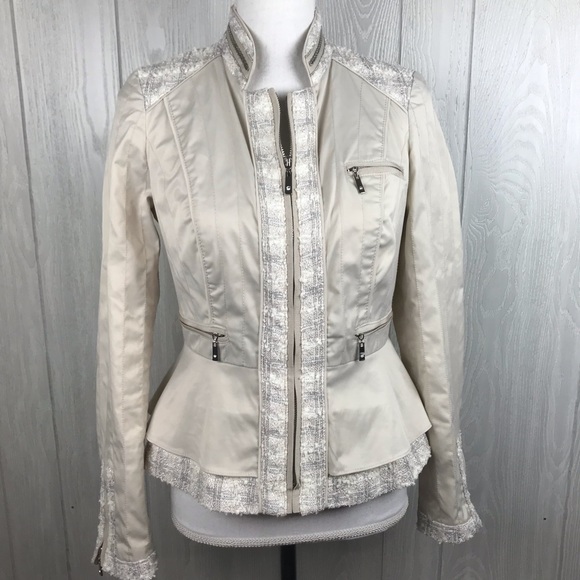 White House Black Market Jackets & Blazers - White House Black Market peplum tweed zip jacket